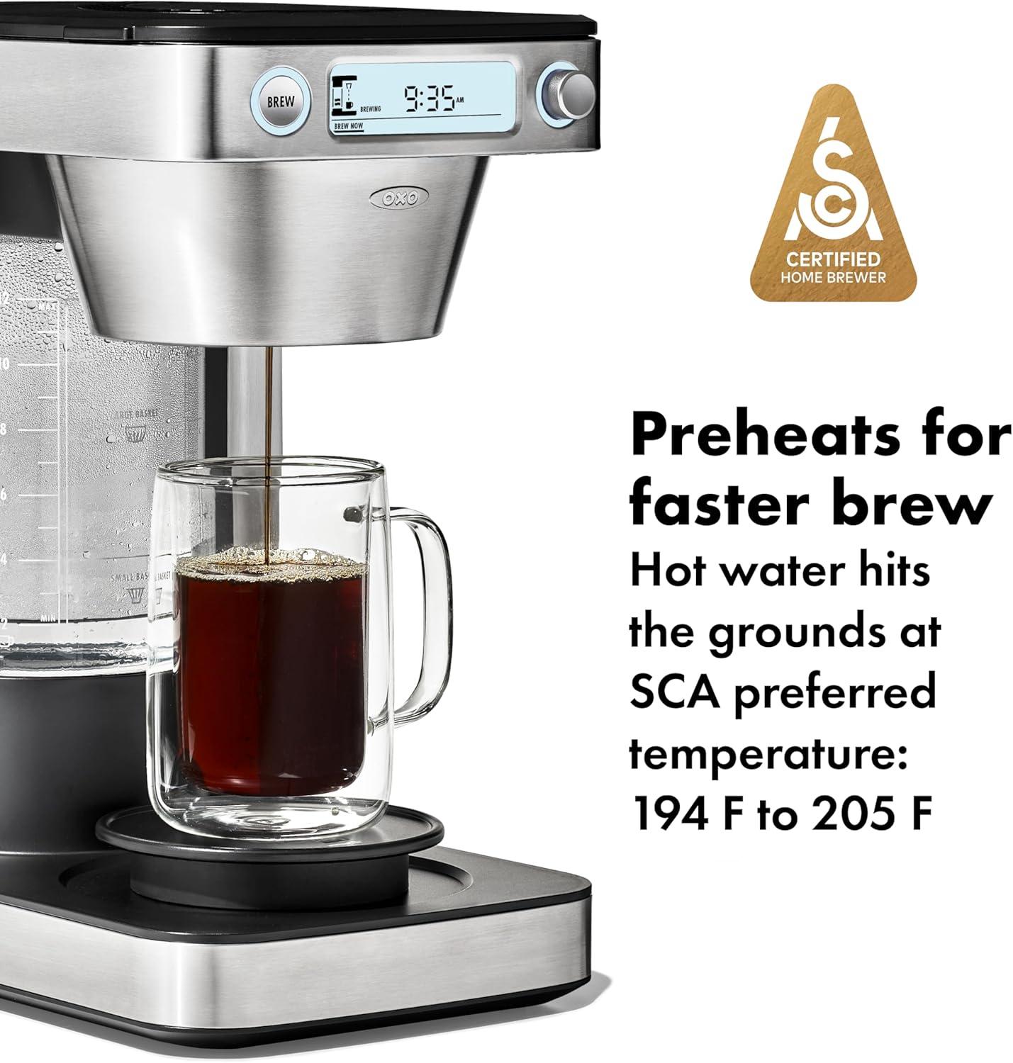 imageOXO Brew 12Cup Coffee Maker With Podless SingleServe FunctionSilverSilver