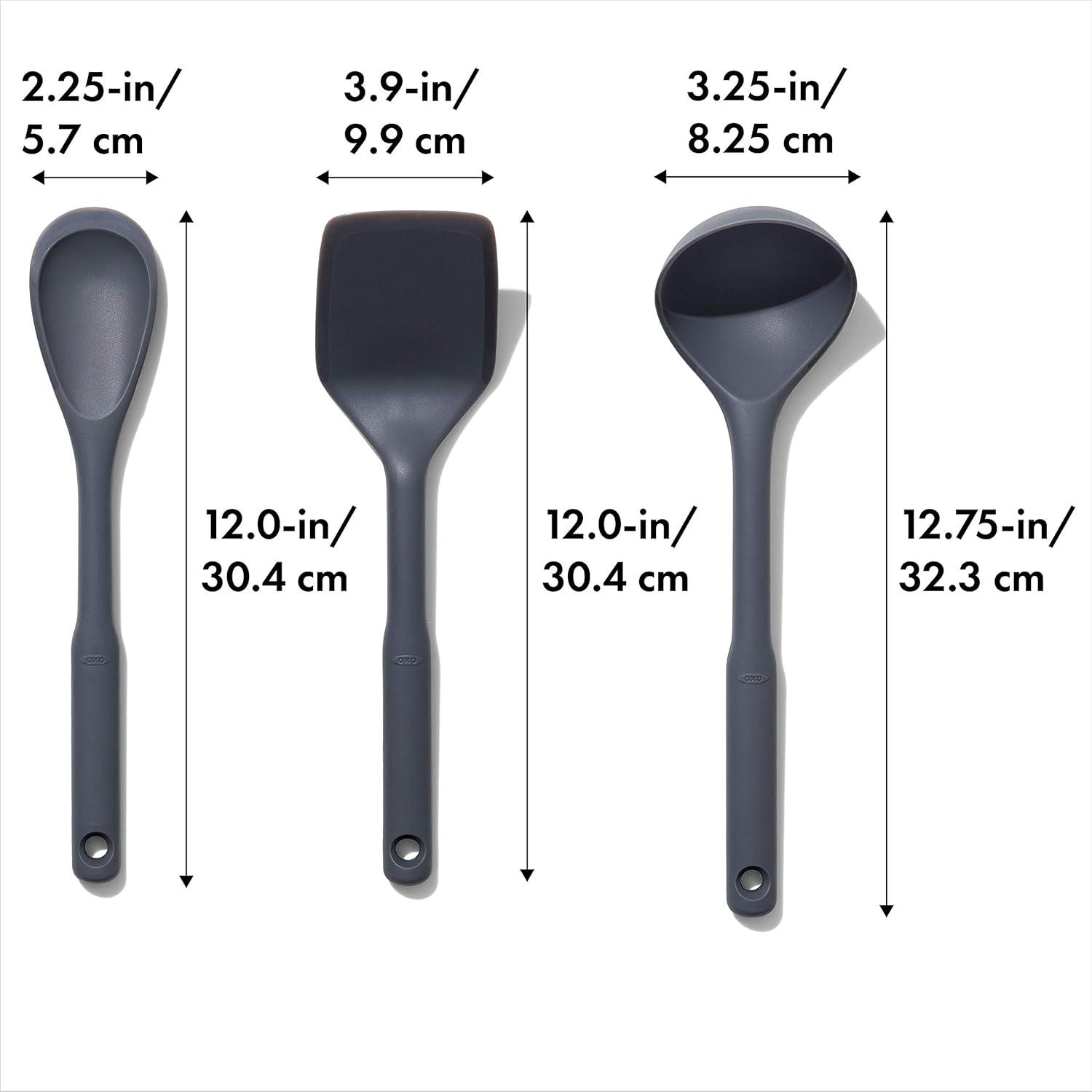 imageOXO Good Grips 3Piece Silicone Utensil Set Gray One size3Piece Set