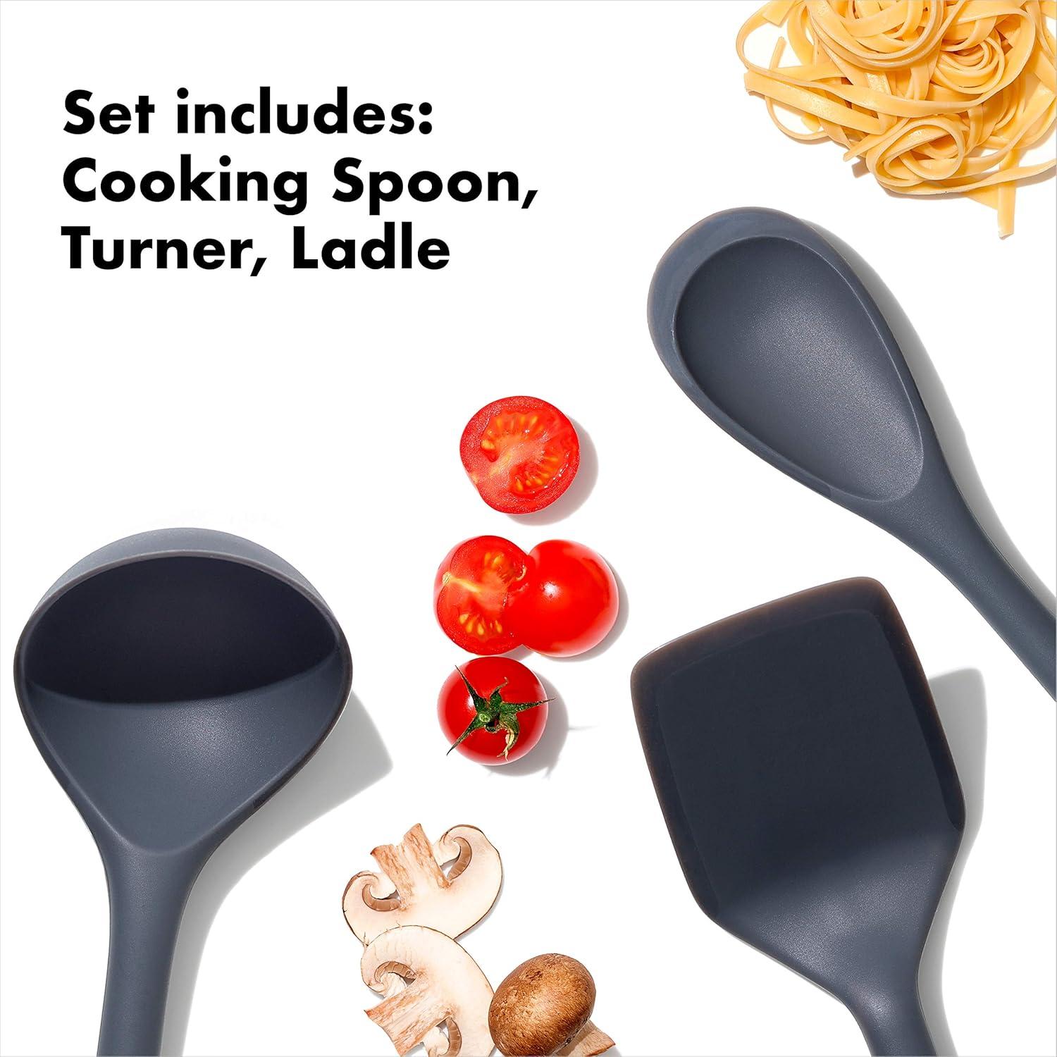 imageOXO Good Grips 3Piece Silicone Utensil Set Gray One size3Piece Set