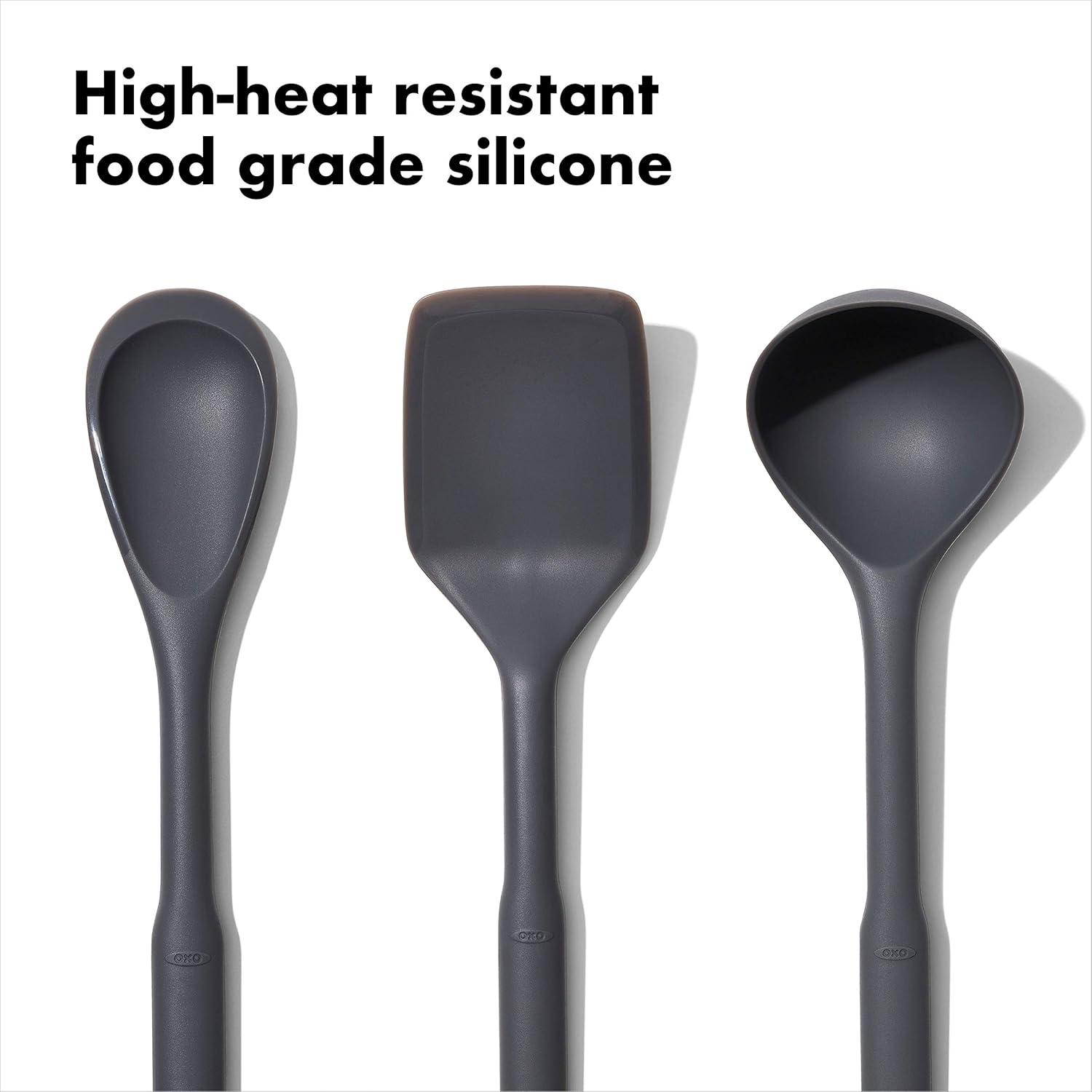 imageOXO Good Grips 3Piece Silicone Utensil Set Gray One size3Piece Set