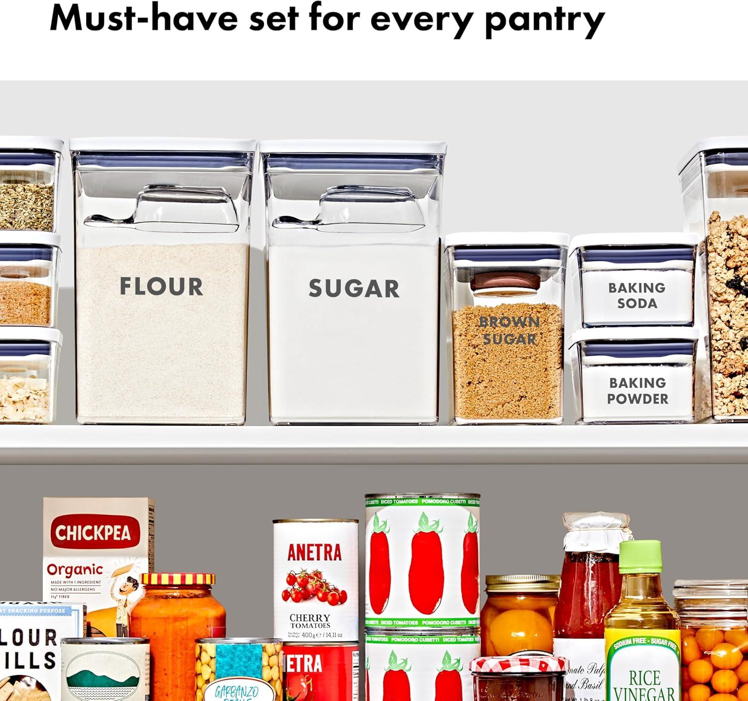 imageOXO Good Grips 8Piece Baking Essentials POP Storage Container SetLabeled Baking Set