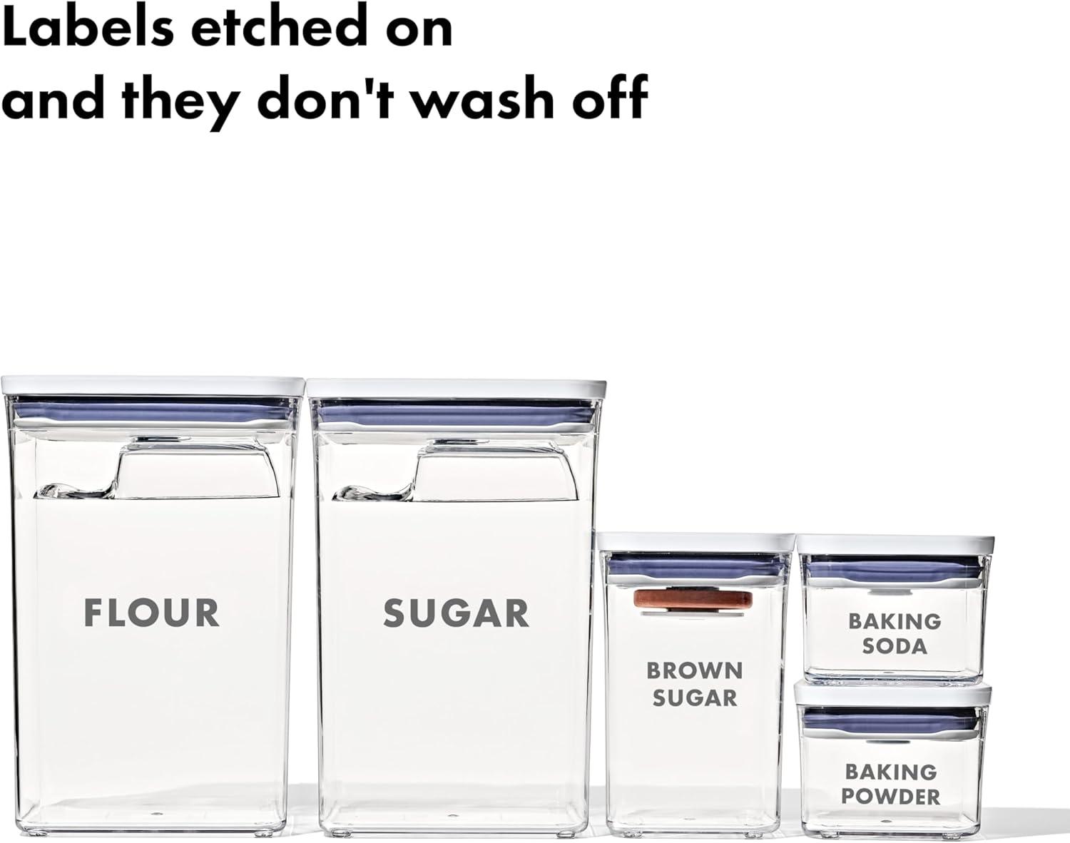 imageOXO Good Grips 8Piece Baking Essentials POP Storage Container SetLabeled Baking Set