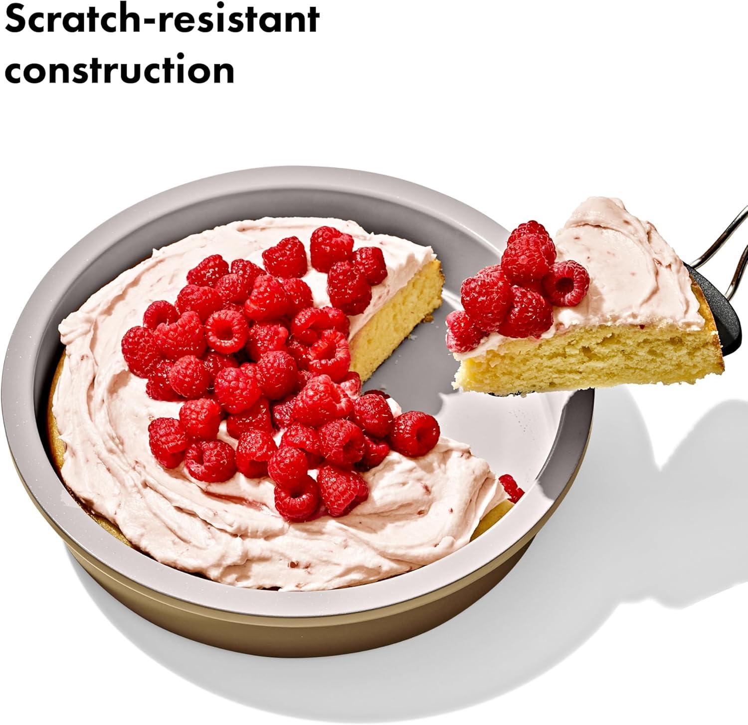 imageOXO Good Grips NonStick Pro Ceramic Coated Metal Bakeware Half Sheet Pan Storm BlueBiscuit