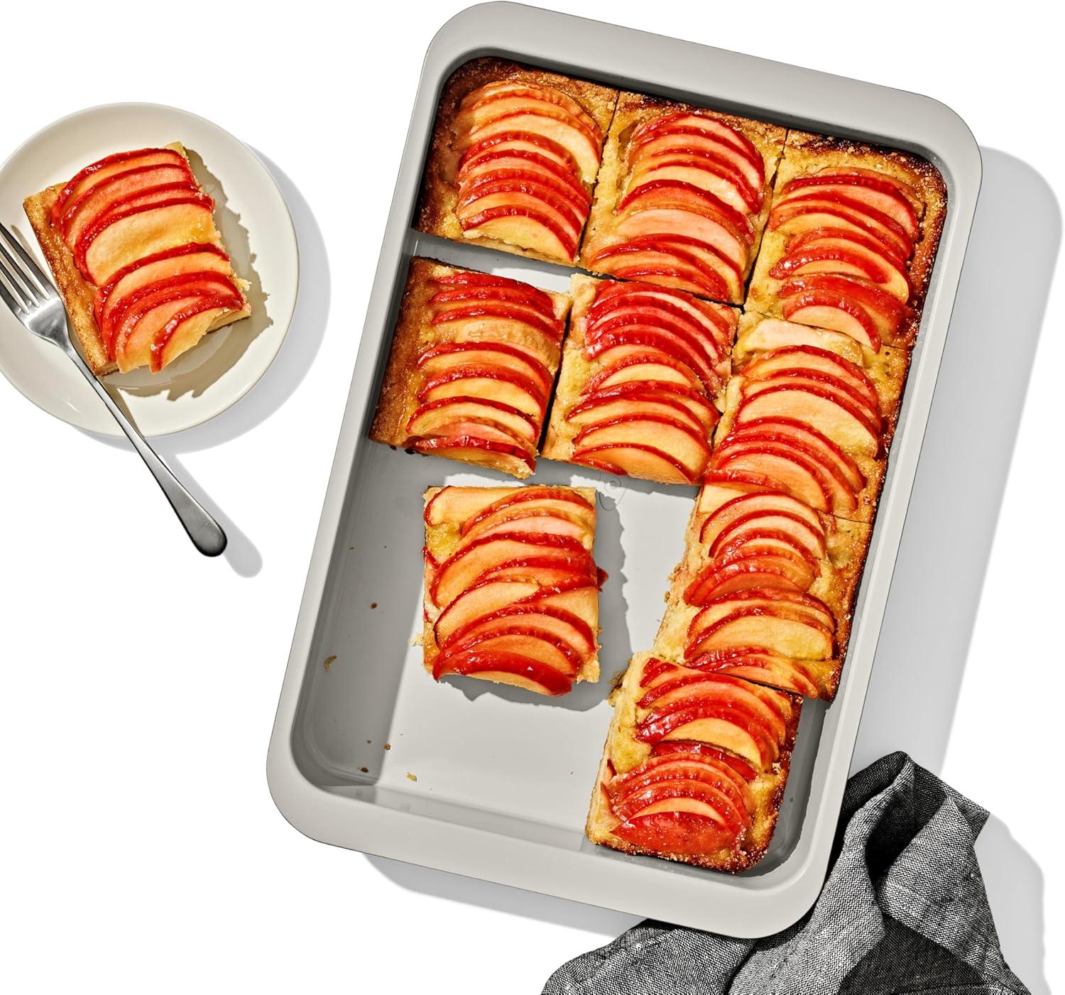 imageOXO Good Grips NonStick Pro Ceramic Coated Metal Bakeware Half Sheet Pan Storm BlueBiscuit