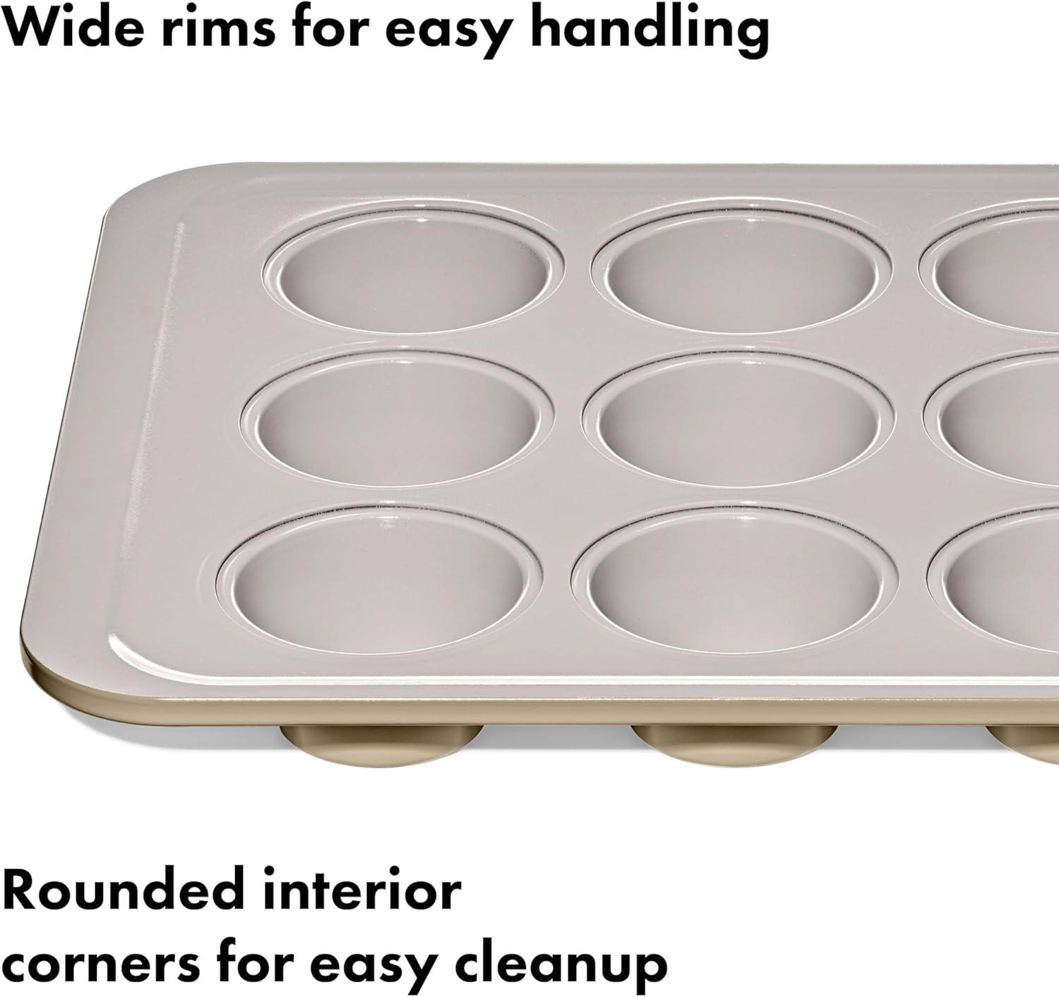 imageOXO Good Grips NonStick Pro Ceramic Coated Metal Bakeware Half Sheet Pan Storm BlueBiscuit
