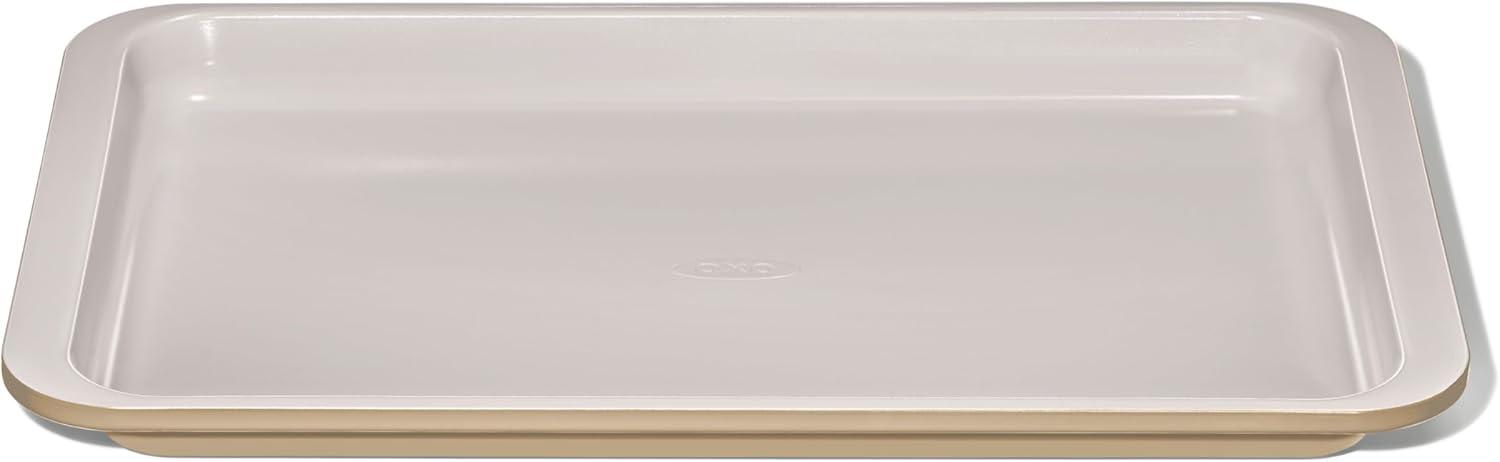 imageOXO Good Grips NonStick Pro Ceramic Coated Metal Bakeware Half Sheet Pan Storm BlueBiscuit