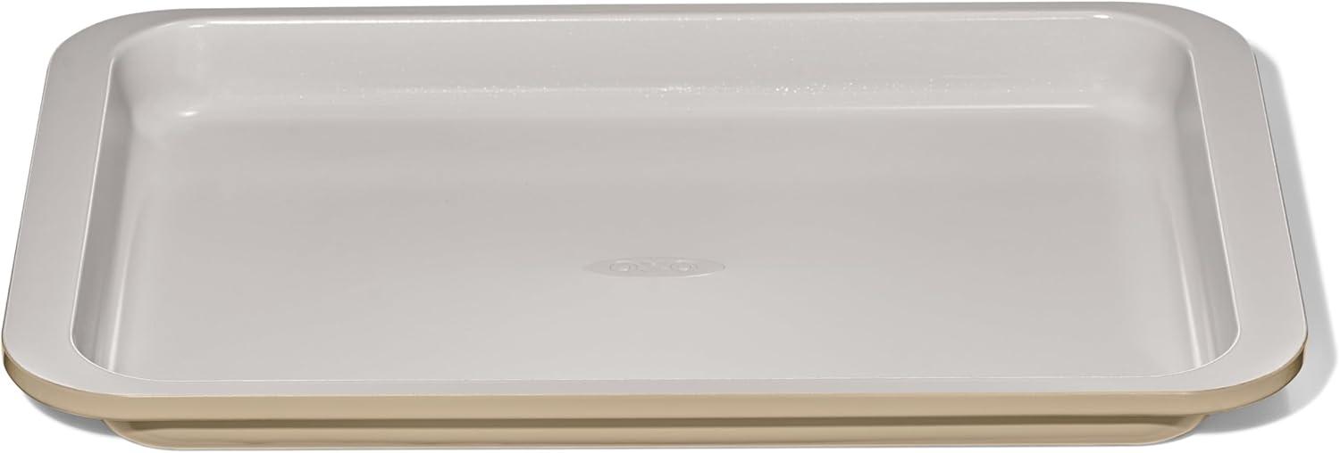 imageOXO Good Grips NonStick Pro Ceramic Coated Metal Bakeware Half Sheet Pan Storm BlueBiscuit