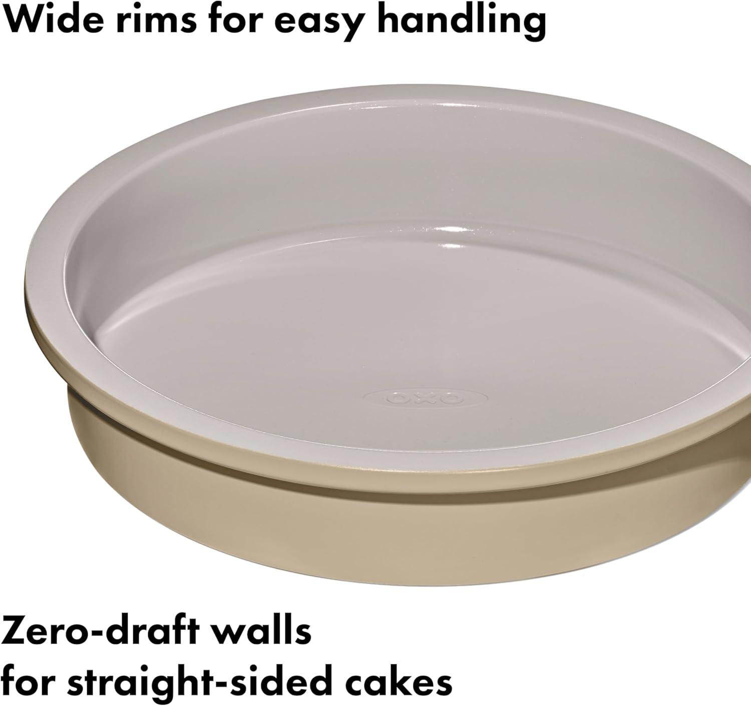 imageOXO Good Grips NonStick Pro Ceramic Coated Metal Bakeware Half Sheet Pan Storm BlueBiscuit