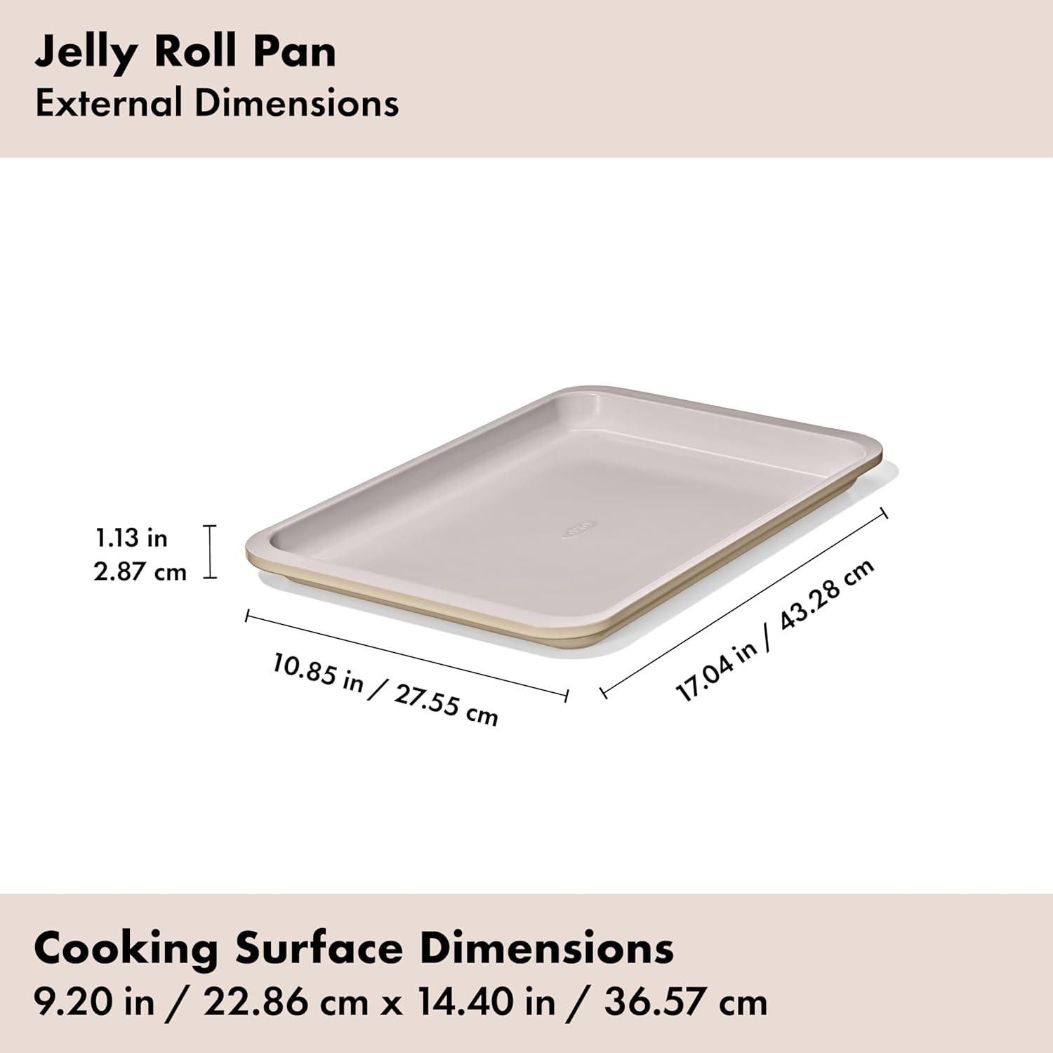 imageOXO Good Grips NonStick Pro Ceramic Coated Metal Bakeware Half Sheet Pan Storm BlueBiscuit