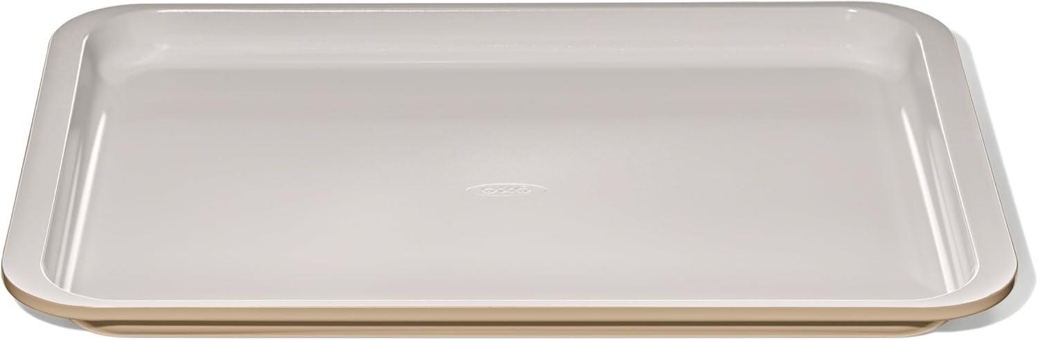 imageOXO Good Grips NonStick Pro Ceramic Coated Metal Bakeware Half Sheet Pan Storm BlueBiscuit