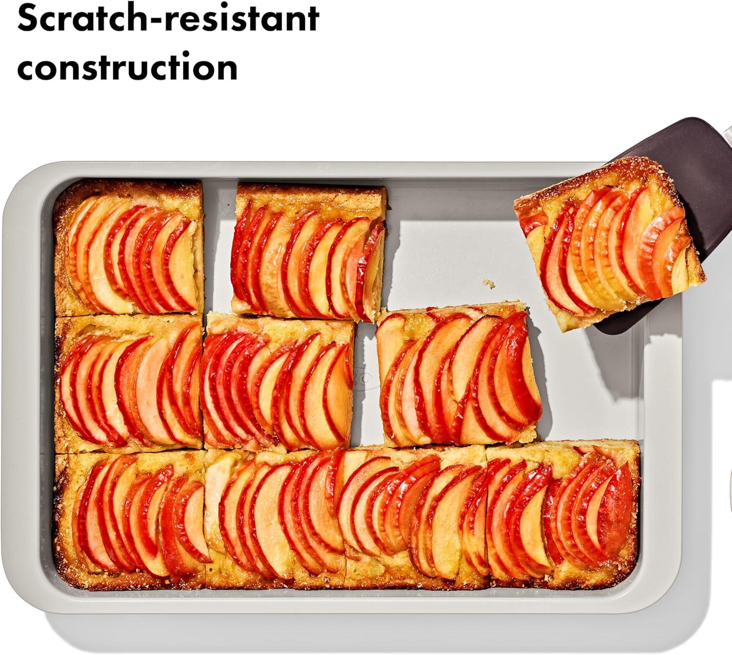 imageOXO Good Grips NonStick Pro Ceramic Coated Metal Bakeware Half Sheet Pan Storm BlueBiscuit