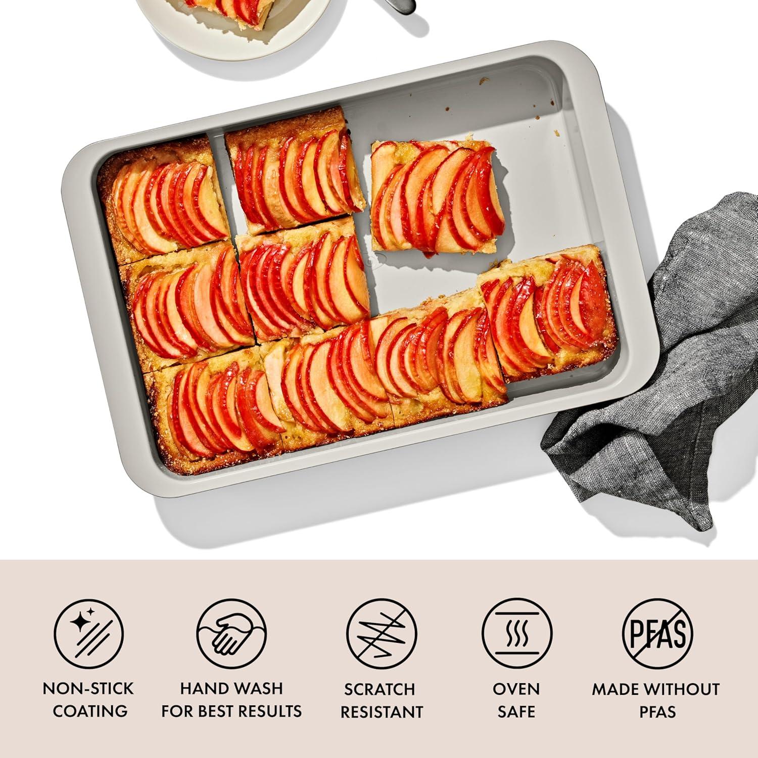 imageOXO Good Grips NonStick Pro Ceramic Coated Metal Bakeware Half Sheet Pan Storm BlueBiscuit