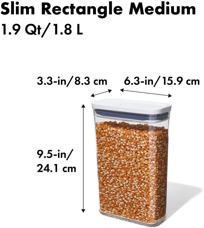 imageOXO Good Grips POP Container Airtight 17 Qt for Coffee and More Food Storage Rectangle Clear19 Qt Rectangle Granola Pack of 8