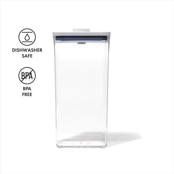 imageOXO Good Grips POP Container Airtight 17 Qt for Coffee and More Food Storage Rectangle Clear37 Qt Rectangle Pasta Pack of 8