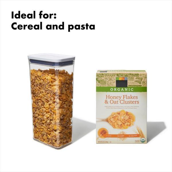 imageOXO Good Grips POP Container Airtight 17 Qt for Coffee and More Food Storage Rectangle Clear37 Qt Rectangle Pasta Pack of 8