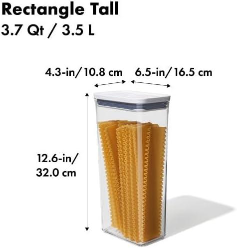 imageOXO Good Grips POP Container Airtight 17 Qt for Coffee and More Food Storage Rectangle Clear37 Qt Rectangle Pasta Pack of 8
