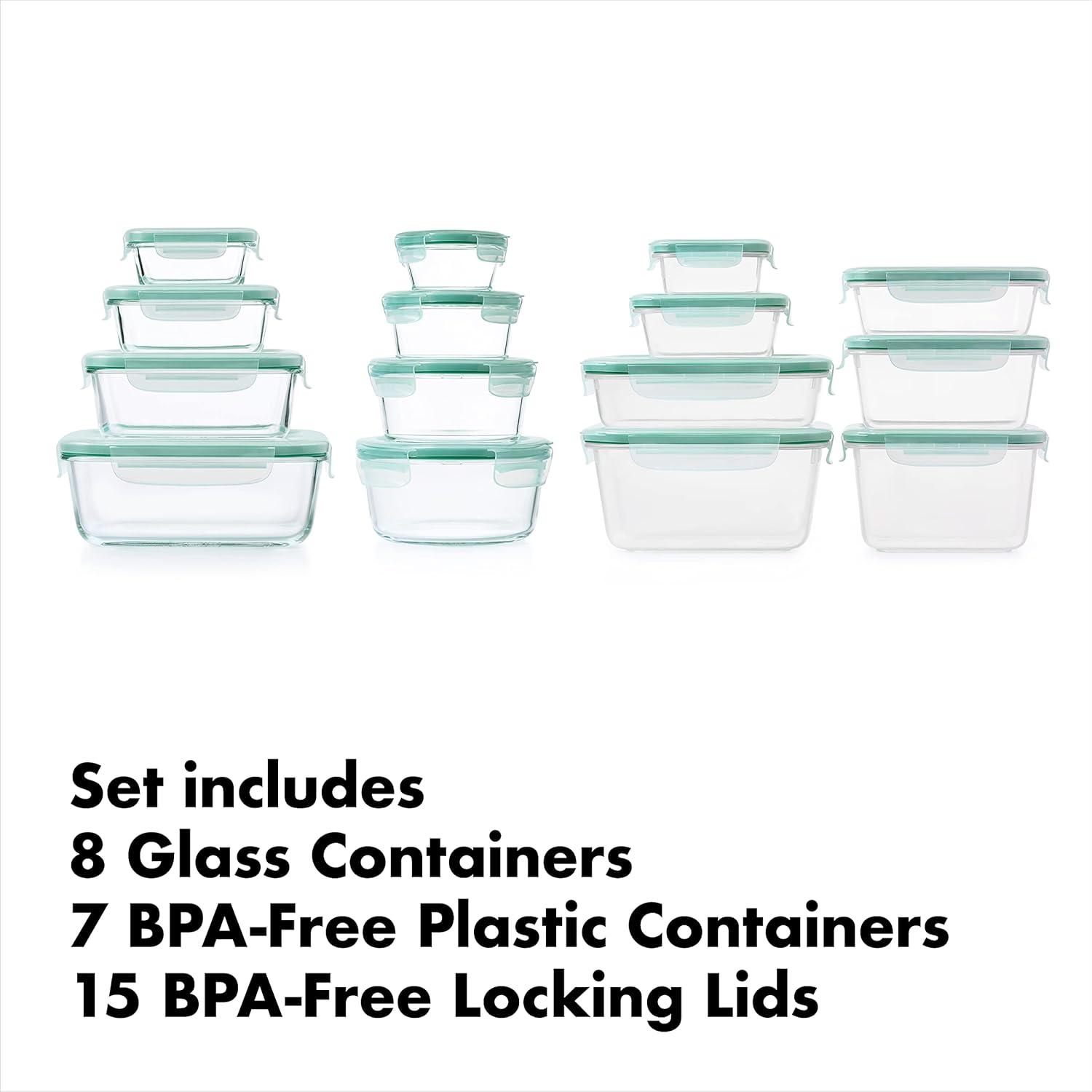 imageOXO Good Grips Smart Seal Leakproof Plastic Airtight Food Storage Container Set30 Piece