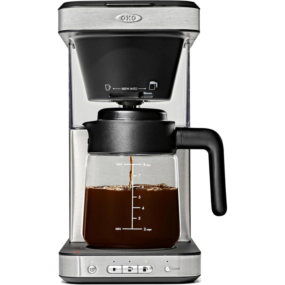 imageOXO Brew 8Cup Coffee Maker  SingleServe ampamp Carafe Thermal Stainless Steel SCA CertifiedGlass