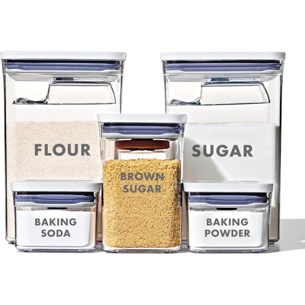 imageOXO Good Grips 8Piece Baking Essentials POP Storage Container SetLabeled Baking Set