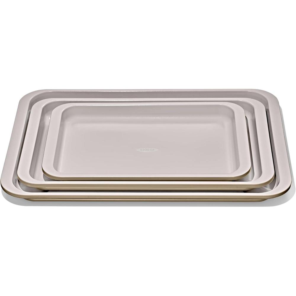 imageOXO Good Grips NonStick Pro Ceramic Coated Metal Bakeware Half Sheet Pan  Storm BlueBiscuit