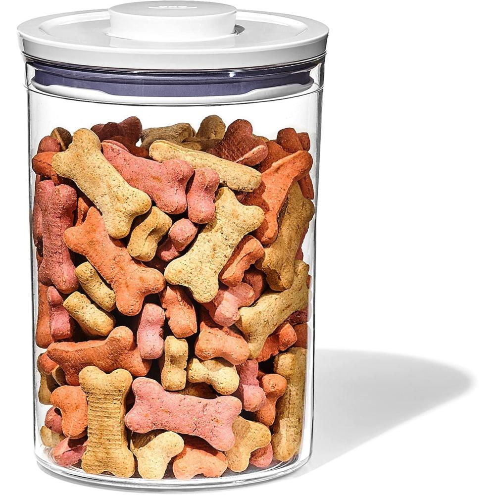 imageOXO Good Grips Pet POP Container  60 Qt57 L with Half Scoop Ideal for up to 65lbs of Dog Food or 45lbs of Cat Food Airtight Dog and Cat Food Storage Container BPA Free ClearPet POP 33 Qt