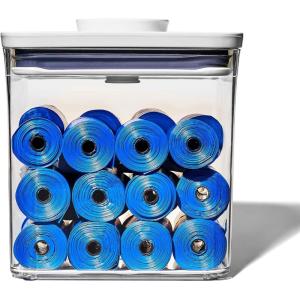 OXO Good Grips Pet POP Container – 6.0 Qt/5.7 L with Half Scoop, Ideal for up to 6.5lbs of Dog Food or 4.5lbs of Cat Food, Airtight Dog and Cat Food Storage Container, BPA Free, Clear(Pet POP 2.8 Qt)