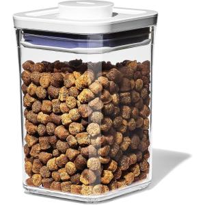 OXO Good Grips Pet POP Container – 6.0 Qt/5.7 L with Half Scoop, Ideal for up to 6.5lbs of Dog Food or 4.5lbs of Cat Food, Airtight Dog and Cat Food Storage Container, BPA Free, Clear(Pet POP 1.1 Qt)