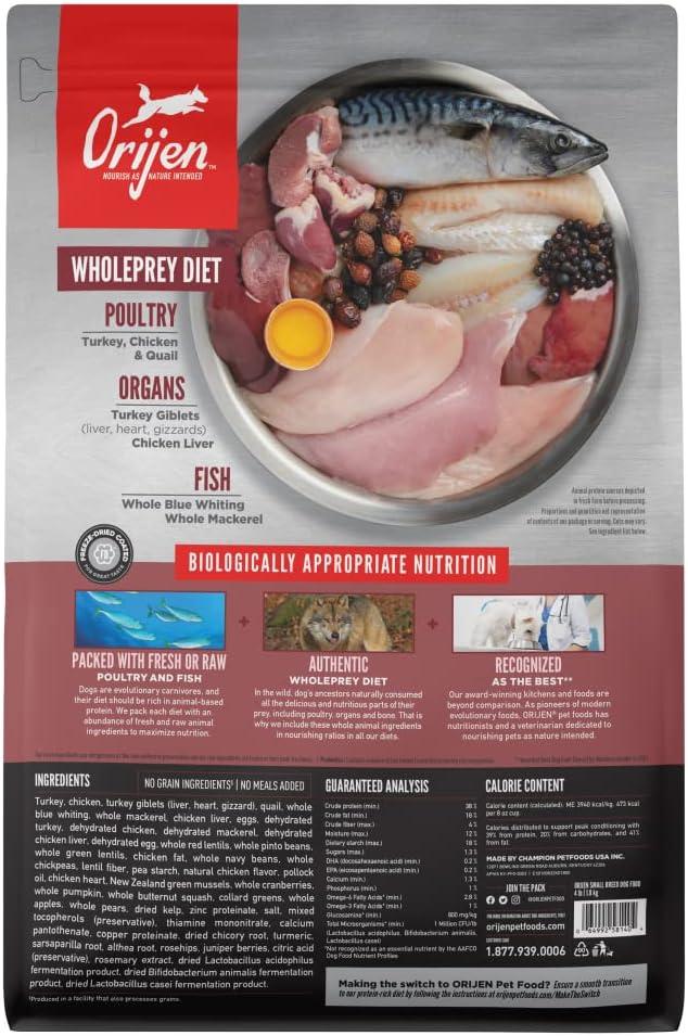 imageORIJEN Dog Small Breed Recipe 4lb and OXO Good Grips Pet POP Container 44 Qt