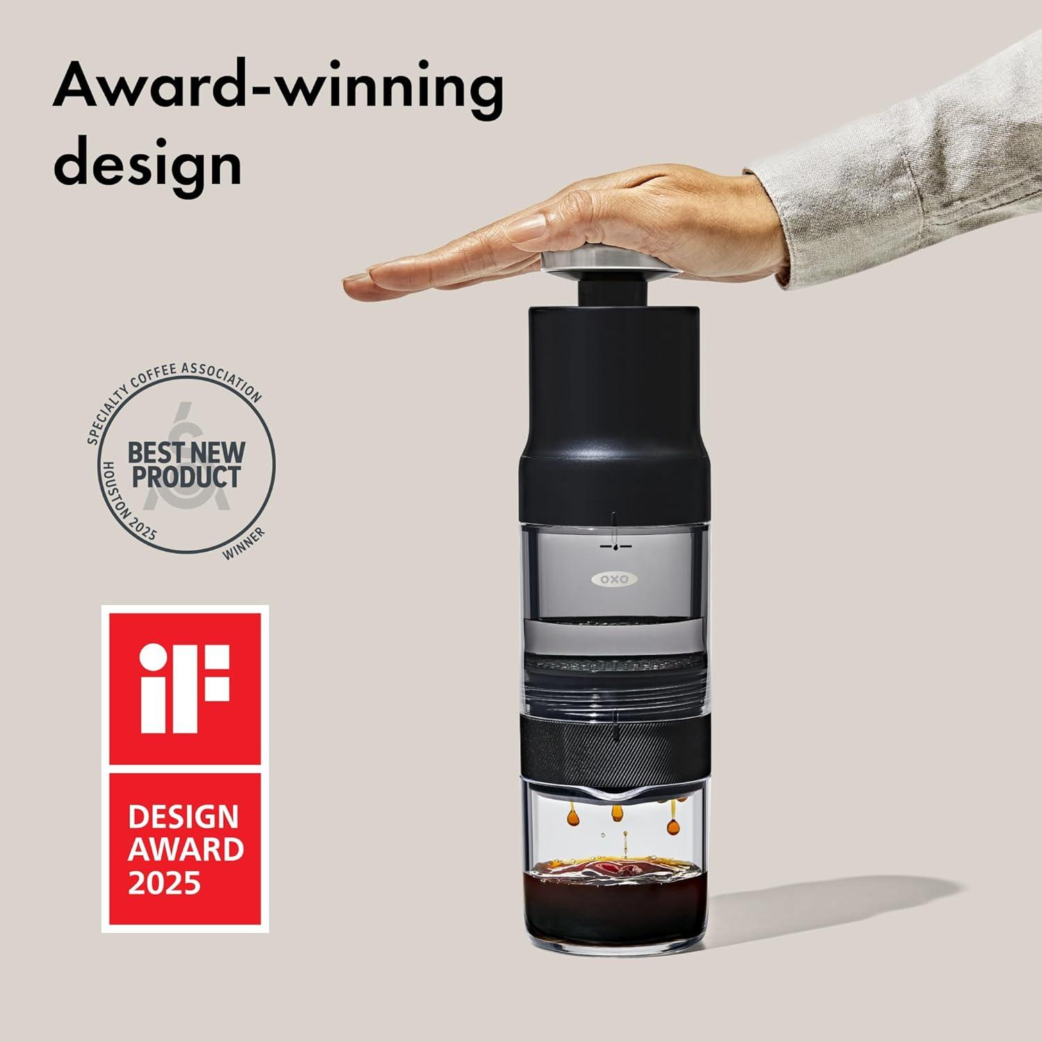 imageOXO Brew Rapid Brewer Portable Coffee Maker Fast Manual Hot ampamp Cold Brew Small Handheld Brewer Compact Travel Coffee MakerOne Size