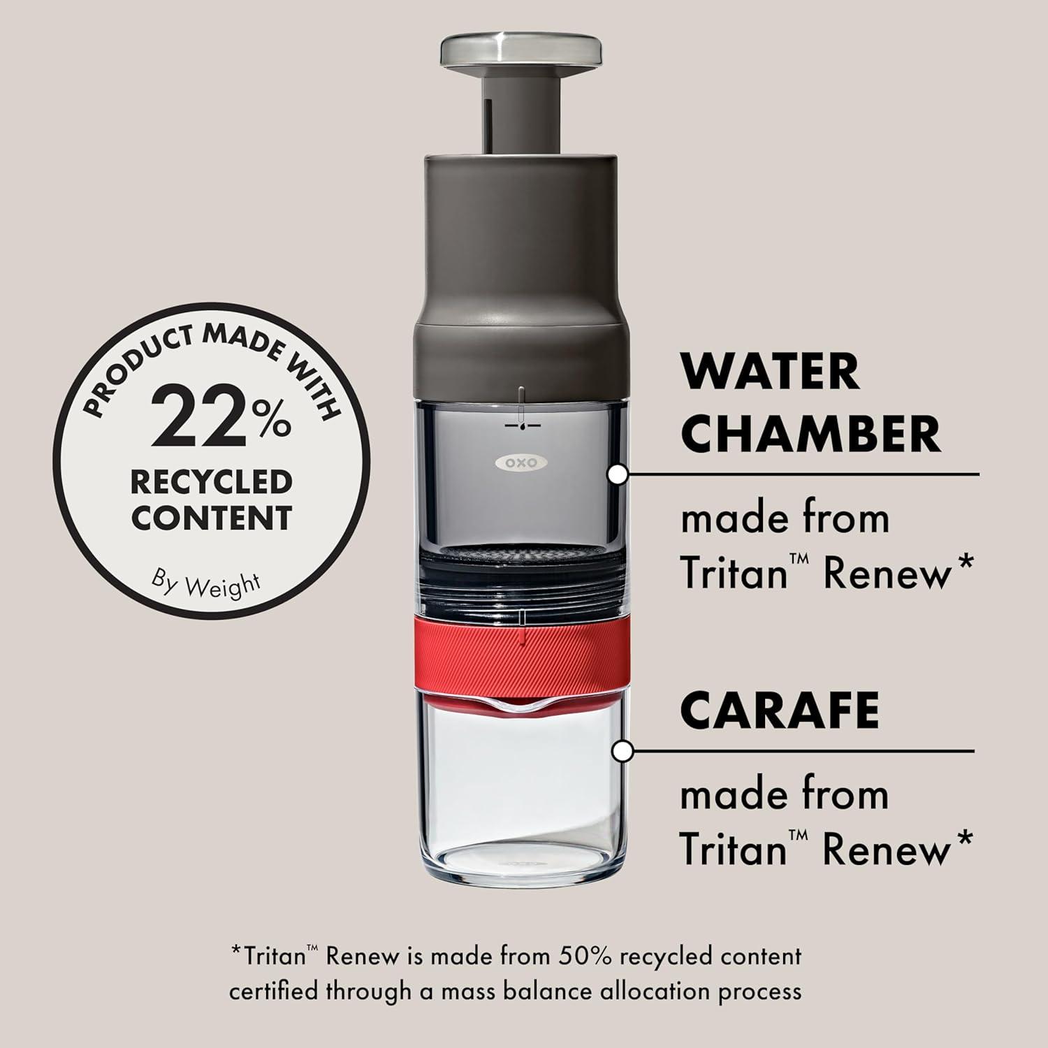 imageOXO Brew Rapid Brewer Portable Coffee Maker Fast Manual Hot ampamp Cold Brew Small Handheld Brewer Compact Travel Coffee MakerOne Size