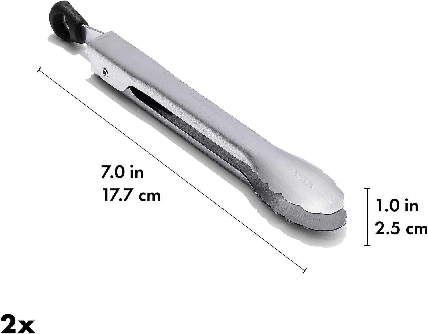 imageOXO Good Grips 12Inch StainlessSteel Locking Tongs7Inch Mini 2Pack