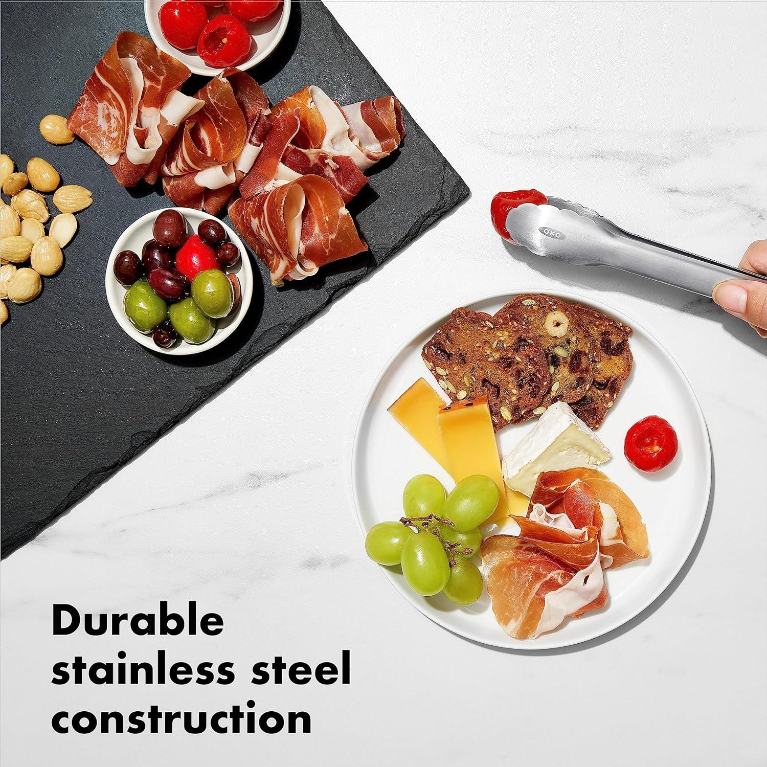 imageOXO Good Grips 12Inch StainlessSteel Locking Tongs7Inch Mini 2Pack