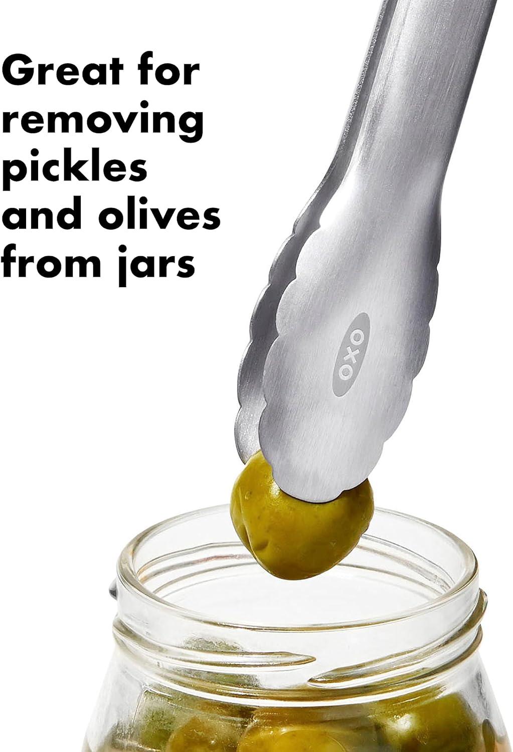 imageOXO Good Grips 12Inch StainlessSteel Locking Tongs7Inch Mini 2Pack