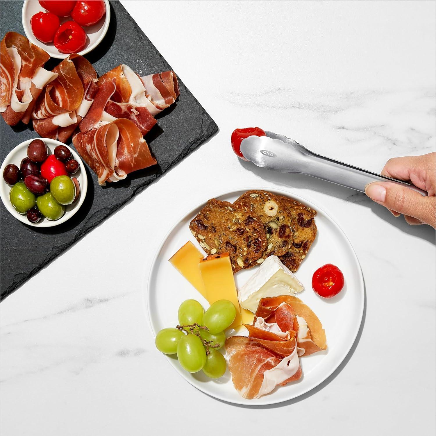 imageOXO Good Grips 12Inch StainlessSteel Locking Tongs7Inch Mini 2Pack