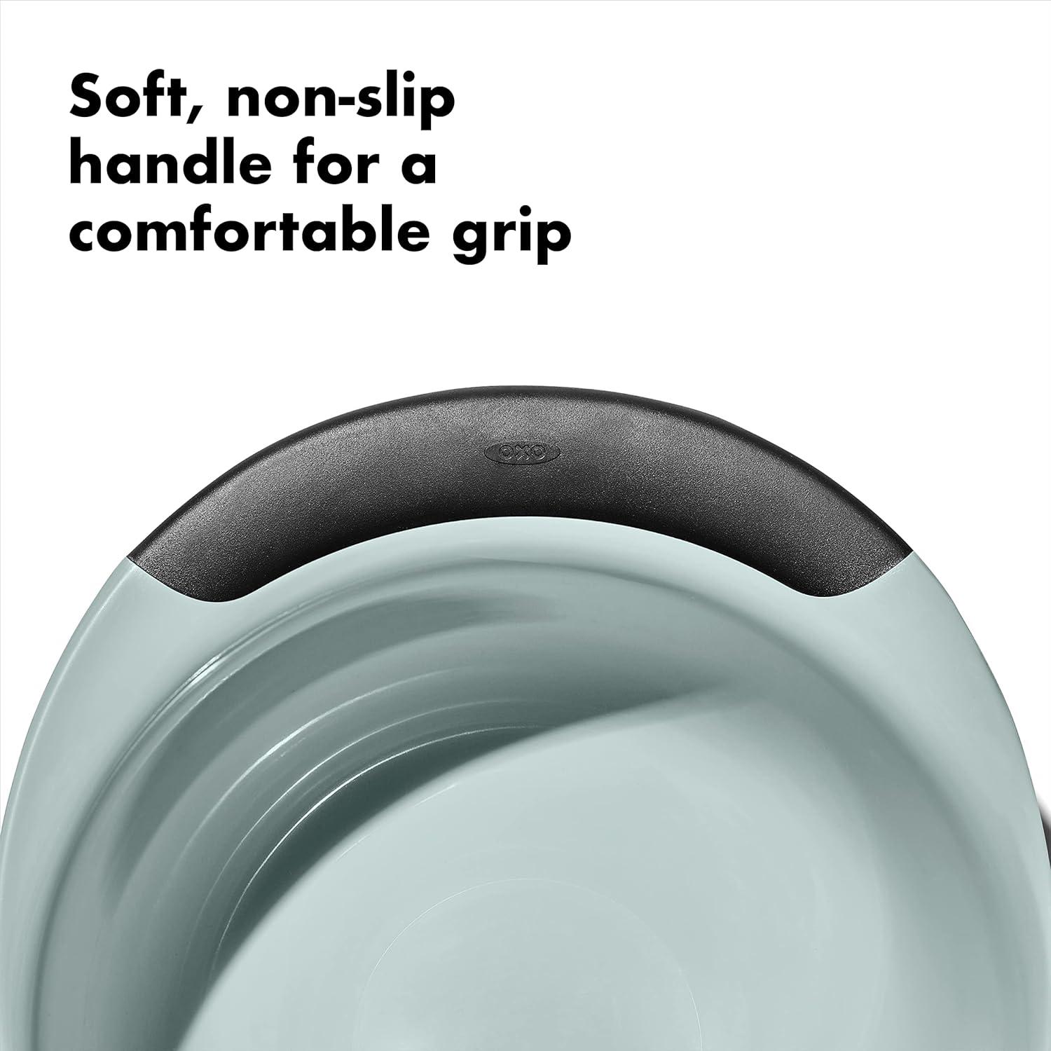 imageOXO Good Grips 3 Piece Plastic Mixing Bowl Set 2500 mlWhiteBlackCadet BlueTower GrayJade