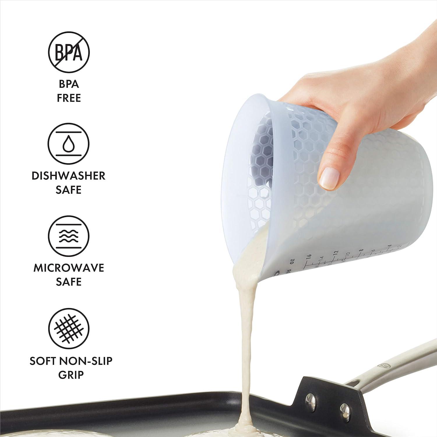 imageOXO Good Grips 3 Piece Squeeze ampamp Pour Silicone Measuring Cup Set1 Cup