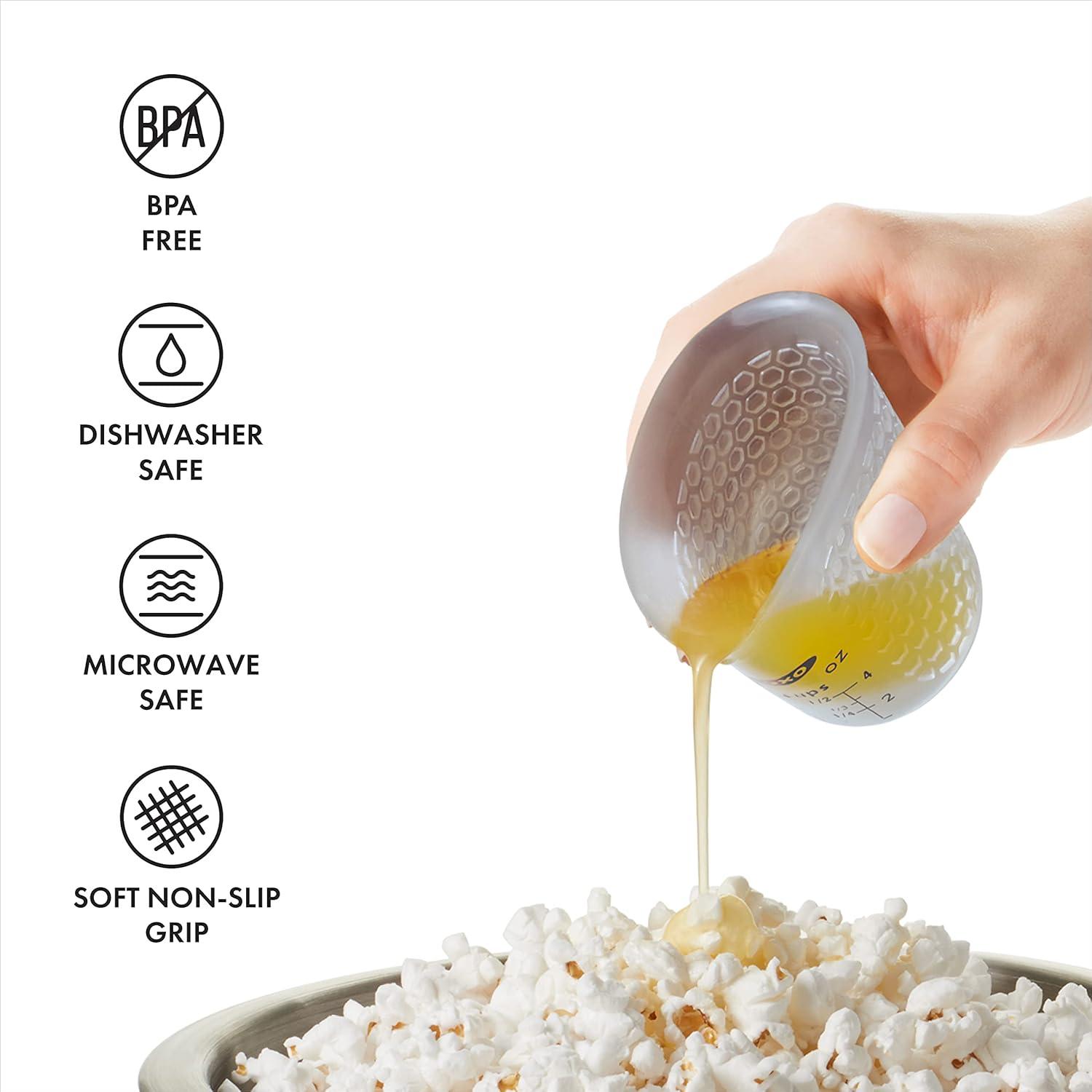 imageOXO Good Grips 3 Piece Squeeze ampamp Pour Silicone Measuring Cup Set3Piece Set