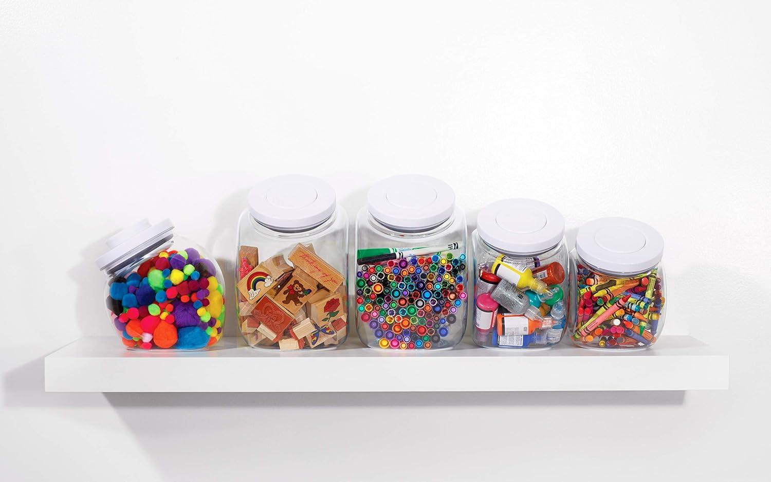 imageOXO Good Grips 30 Qt POP Medium Cookie Jar Airtight Food Storage for Snacks and More White and ClearMedium Jar 3 Qt Pack of 8