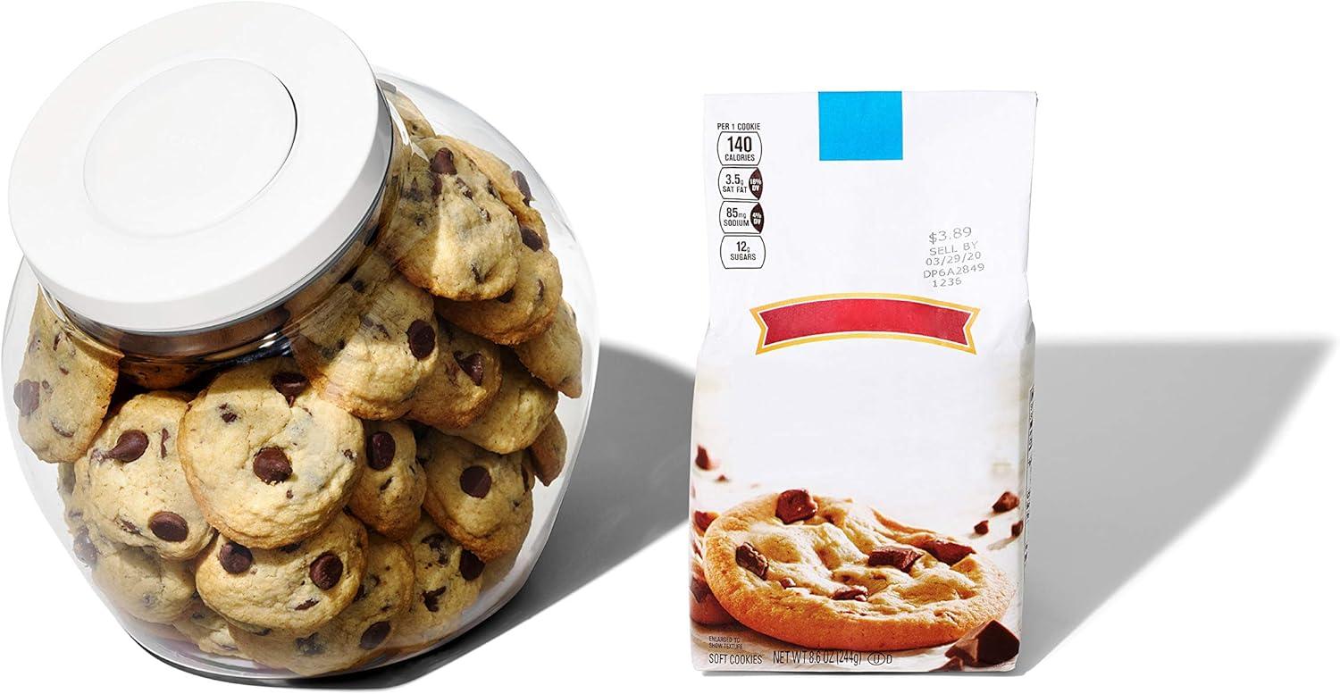 imageOXO Good Grips 30 Qt POP Medium Cookie Jar Airtight Food Storage for Snacks and More White and ClearMedium Jar 3 Qt Pack of 8