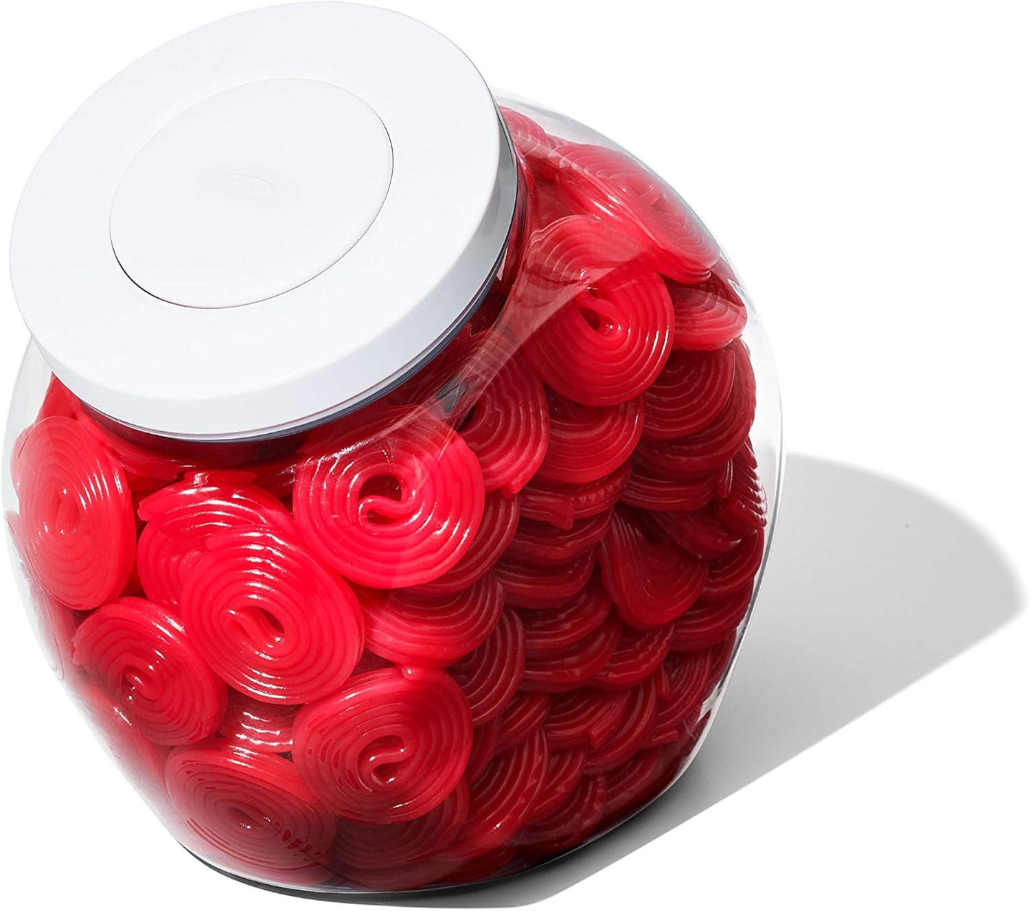 imageOXO Good Grips 30 Qt POP Medium Cookie Jar Airtight Food Storage for Snacks and More White and ClearMedium Jar 3 Qt Pack of 8