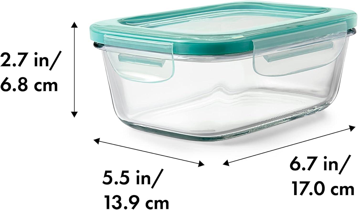 imageOXO Good Grips 35 Cup Smart Seal Airtight Glass Rectangle Food Storage ContainerGlass