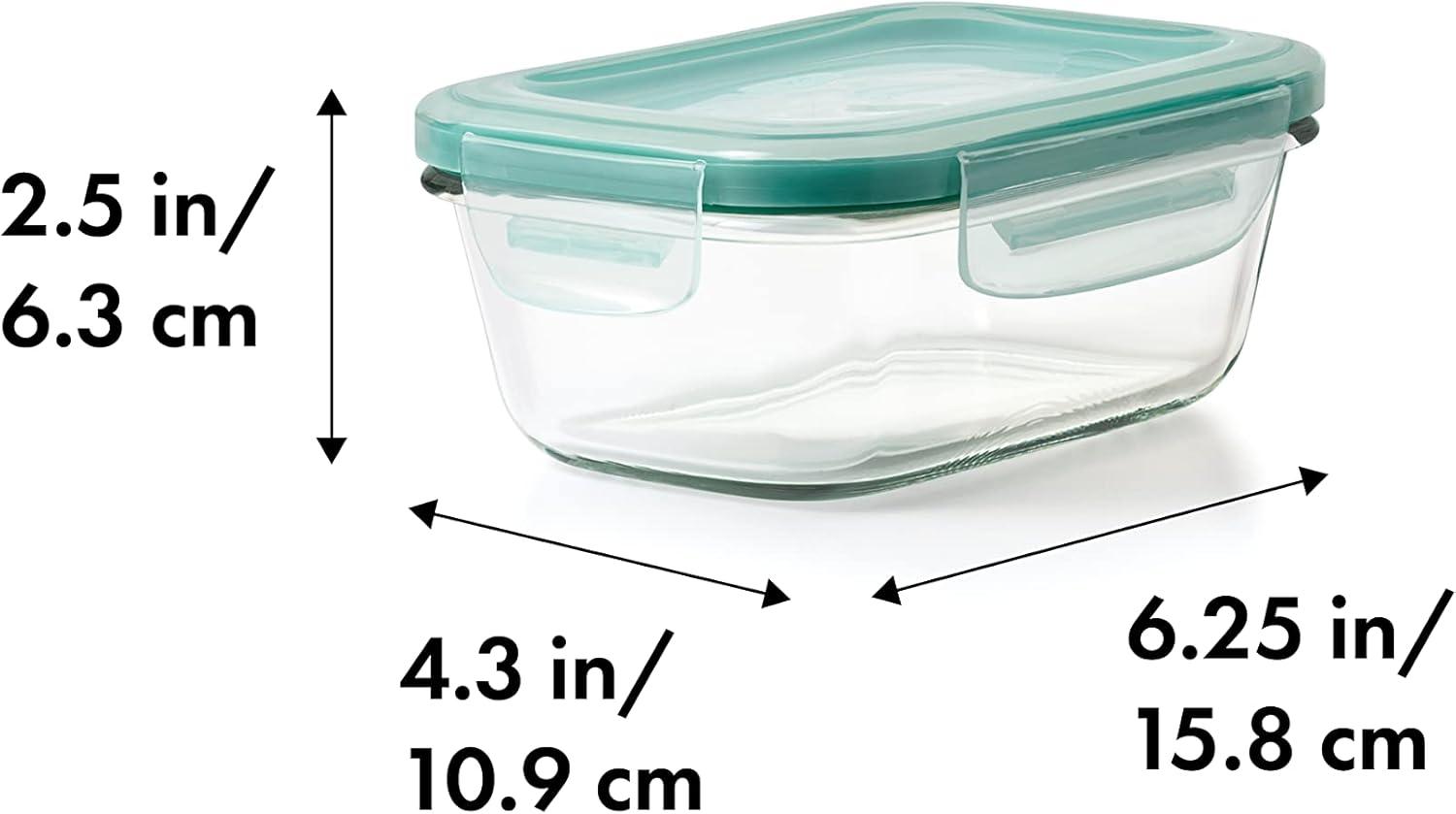 imageOXO Good Grips 35 Cup Smart Seal Airtight Glass Rectangle Food Storage ContainerGlass