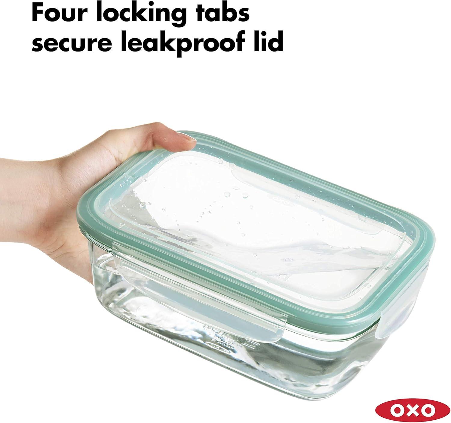 imageOXO Good Grips 35 Cup Smart Seal Airtight Glass Rectangle Food Storage ContainerGlass
