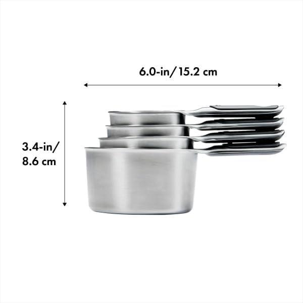 imageOXO Good Grips 4 Piece Stainless Steel Measuring Spoons with Magnetic SnapsCups
