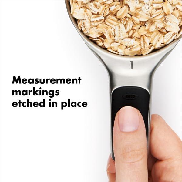 imageOXO Good Grips 4 Piece Stainless Steel Measuring Spoons with Magnetic SnapsCups