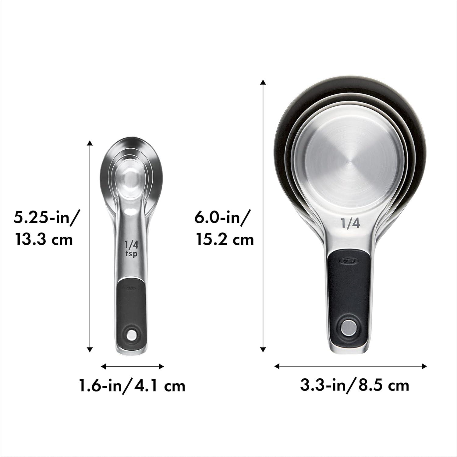 imageOXO Good Grips 4 Piece Stainless Steel Measuring Spoons with Magnetic SnapsSet