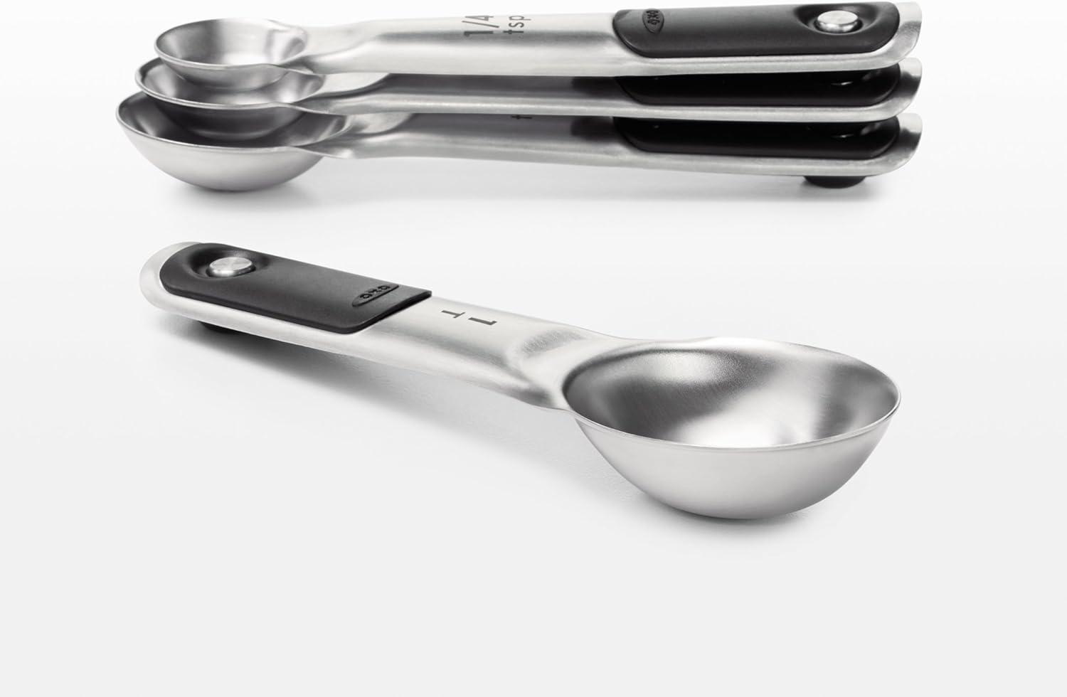 imageOXO Good Grips 4 Piece Stainless Steel Measuring Spoons with Magnetic SnapsSet