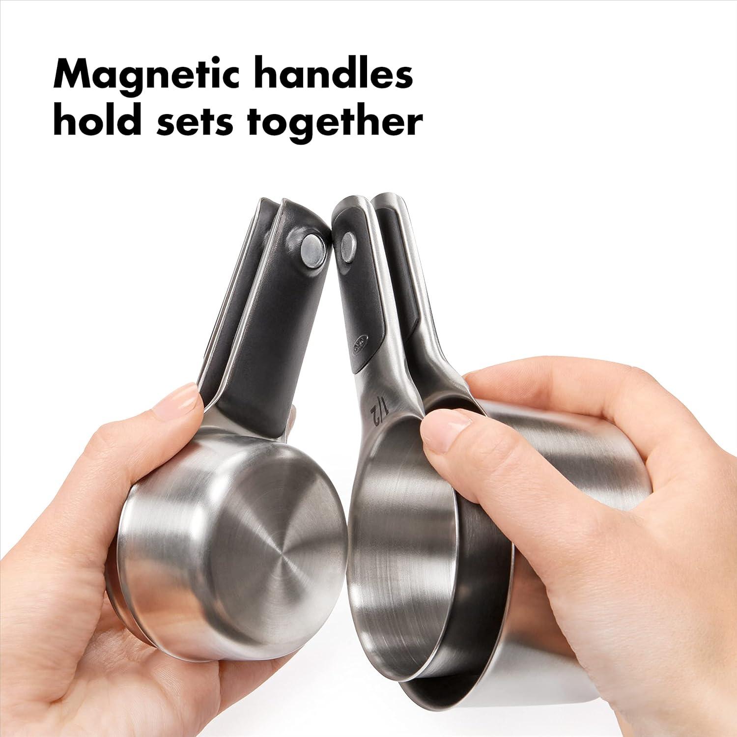 imageOXO Good Grips 4 Piece Stainless Steel Measuring Spoons with Magnetic SnapsSet