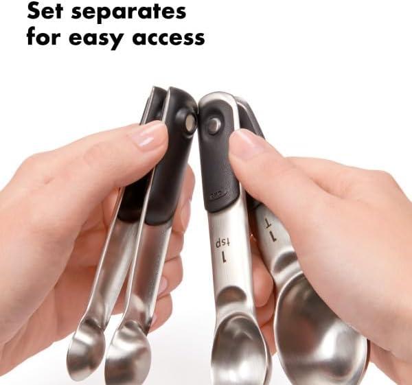 imageOXO Good Grips 4 Piece Stainless Steel Measuring Spoons with Magnetic SnapsSpoons