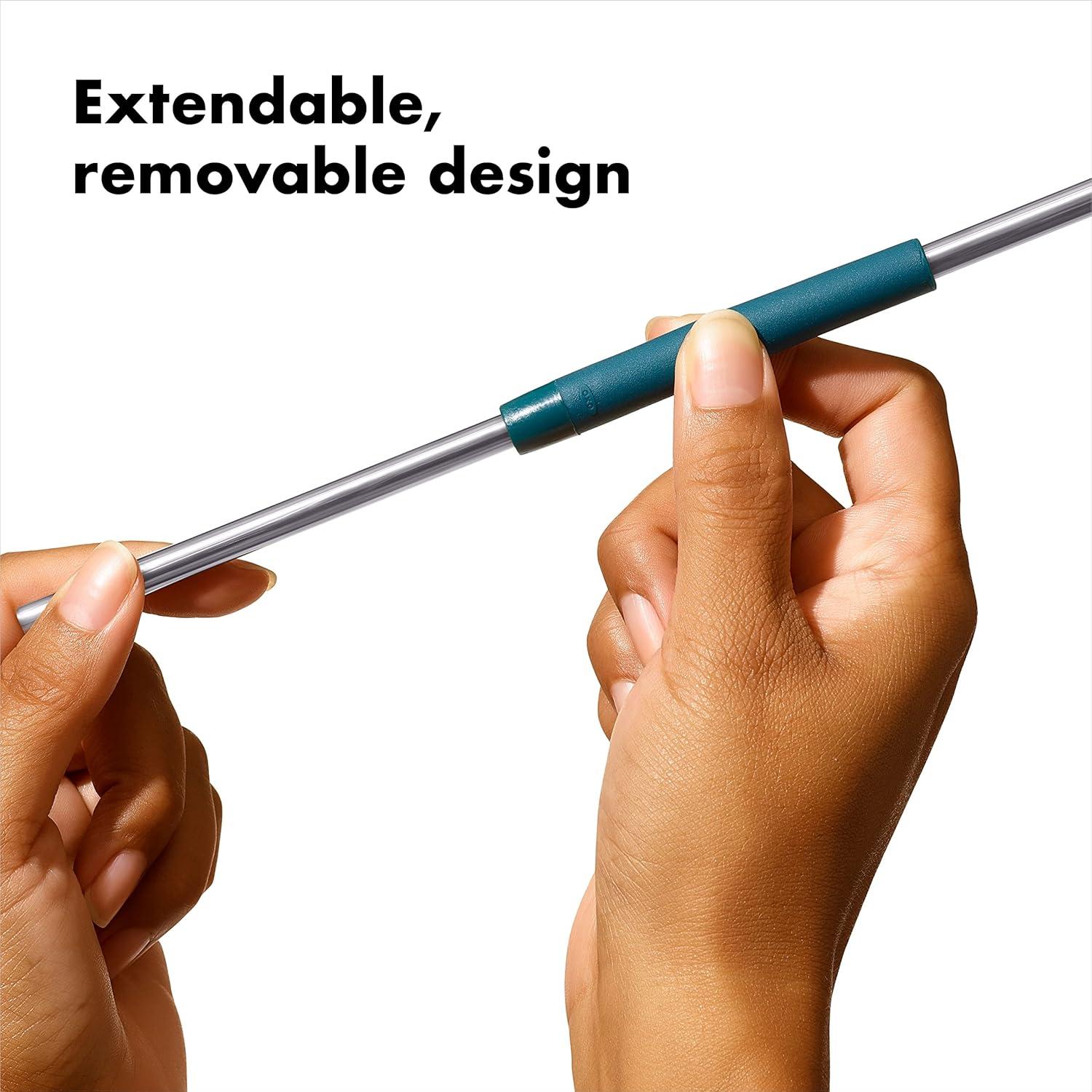 imageOXO Good Grips 4Piece Reusable Extendable Straw Set BlueGreen 105 inches